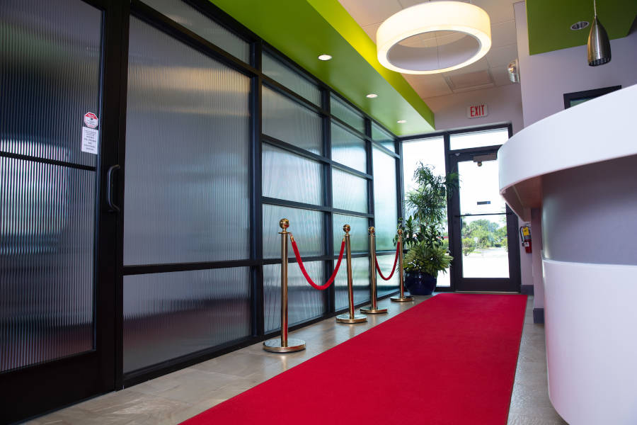 entrance with red carpet